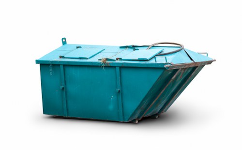 Recycling bins and collection van in Thornton Heath commercial area