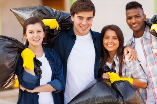 Team executing step-by-step office clearance operations